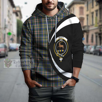 Scott Green Modern Tartan Hoodie with Family Crest Circle Style