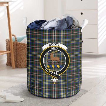 Scott Green Modern Tartan Laundry Basket with Family Crest