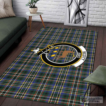 Scott Green Modern Tartan Area Rug with Family Crest