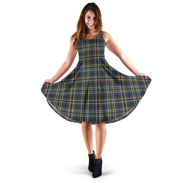 Scott Green Modern Tartan Sleeveless Midi Womens Dress