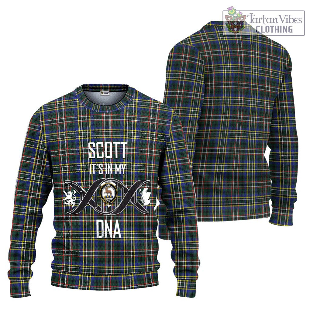 Scott Green Modern Tartan Knitted Sweater with Family Crest DNA In Me Style Unisex - Tartanvibesclothing Shop