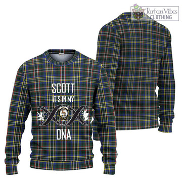 Scott Green Modern Tartan Ugly Sweater with Family Crest DNA In Me Style