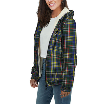 Scott Green Modern Tartan Sherpa Hoodie with Family Crest