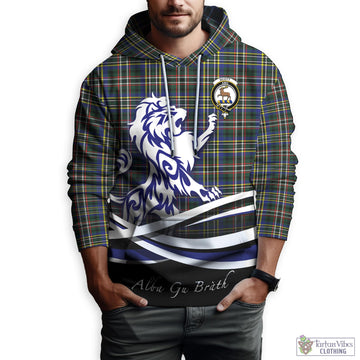 Scott Green Modern Tartan Hoodie with Alba Gu Brath Regal Lion Emblem