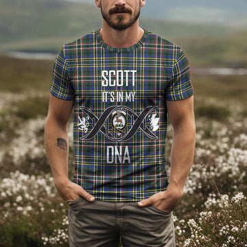 Scott Green Modern Tartan T-Shirt with Family Crest DNA In Me Style