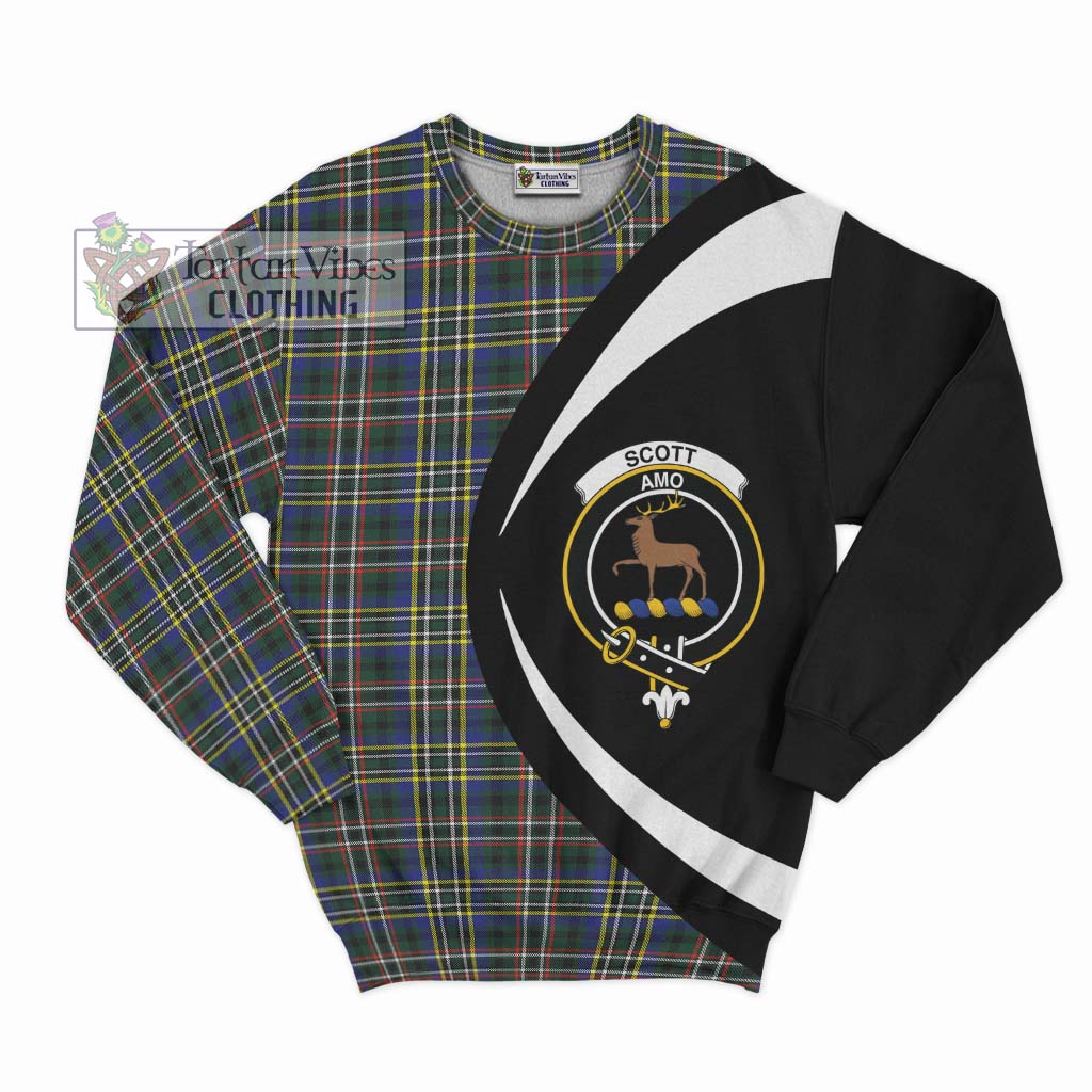 Scott Green Modern Tartan Sweatshirt with Family Crest Circle Style Unisex - Tartan Vibes Clothing