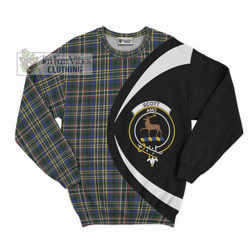 Scott Green Modern Tartan Sweatshirt with Family Crest Circle Style