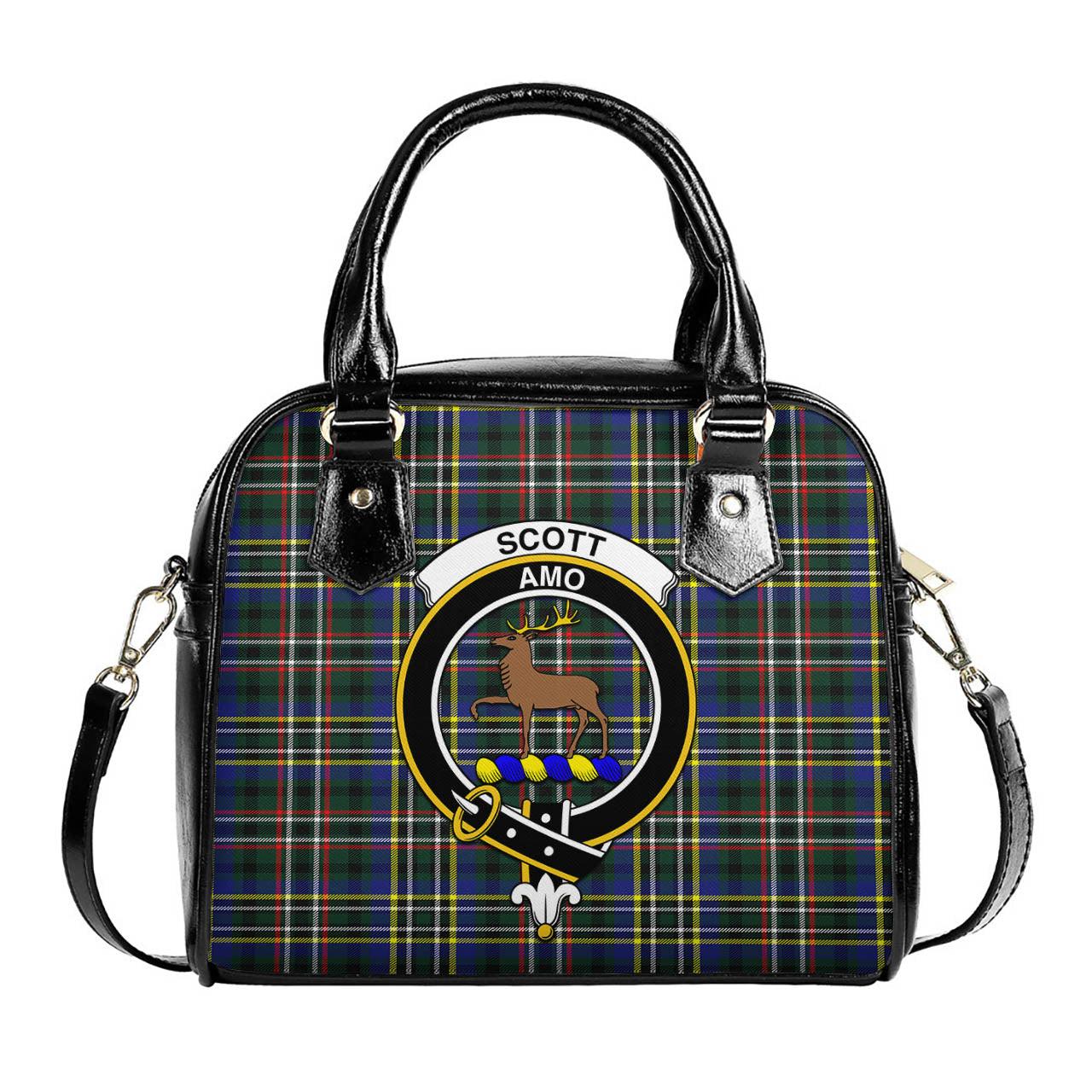 Scott Green Modern Tartan Shoulder Handbags with Family Crest One Size 6*25*22 cm - Tartanvibesclothing