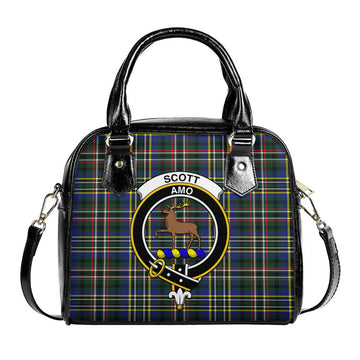 Scott Green Modern Tartan Shoulder Handbags with Family Crest
