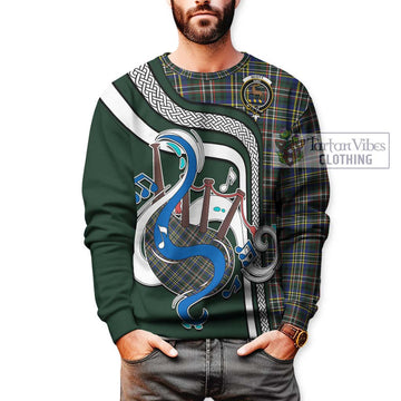 Scott Green Modern Tartan Sweatshirt with Epic Bagpipe Style