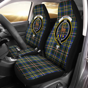 Scott Green Modern Tartan Car Seat Cover with Family Crest