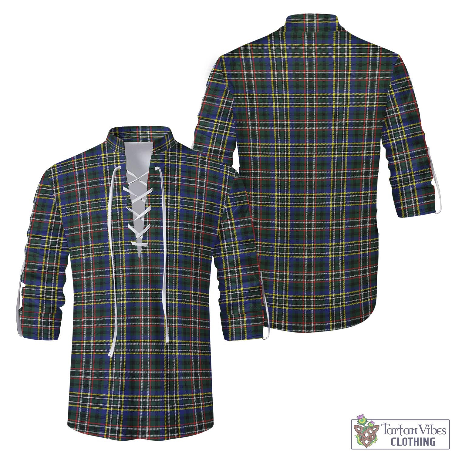 Tartan Vibes Clothing Scott Green Modern Tartan Men's Scottish Traditional Jacobite Ghillie Kilt Shirt