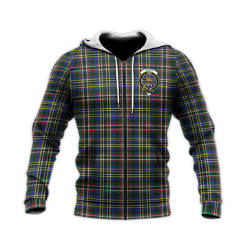 Scott Green Modern Tartan Knitted Hoodie with Family Crest