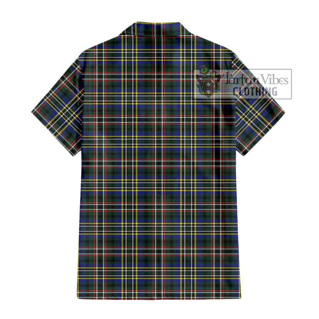 Scott Green Modern Tartan Short Sleeve Button Shirt with Family Crest DNA In Me Style - Tartanvibesclothing Shop