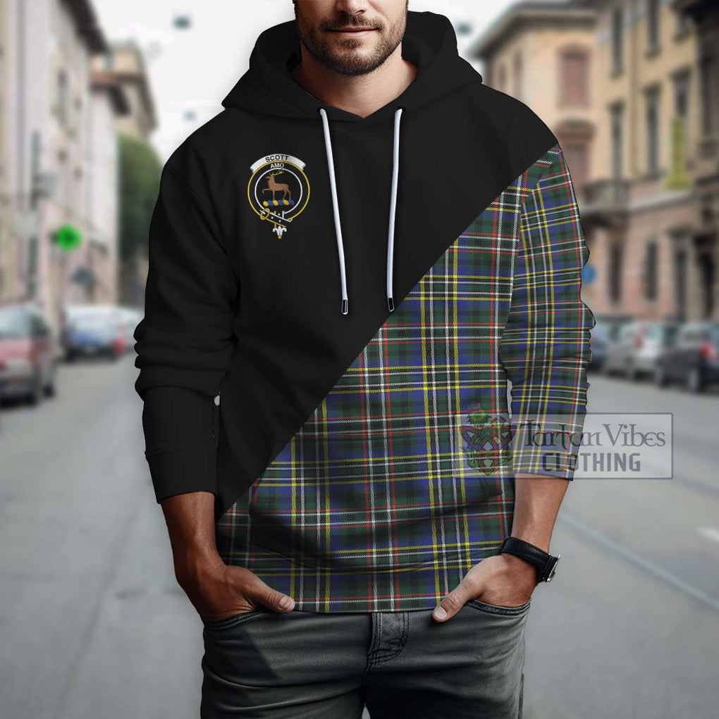 Scott Green Modern Tartan Hoodie with Family Crest and Military Logo Style - Tartanvibesclothing Shop