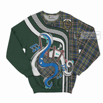 Scott Green Modern Tartan Sweatshirt with Epic Bagpipe Style