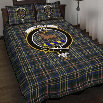 Scott Green Modern Tartan Quilt Bed Set with Family Crest