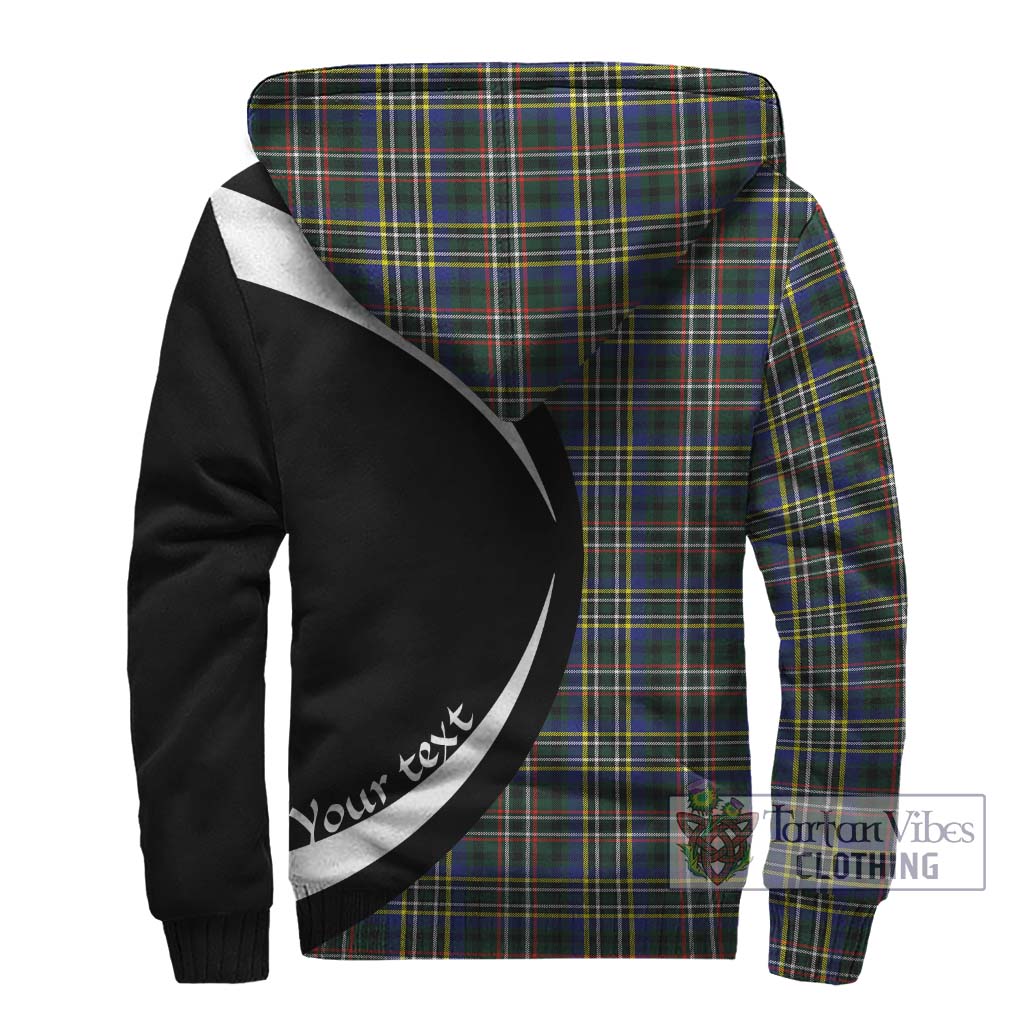 Scott Green Modern Tartan Sherpa Hoodie with Family Crest Circle Style - Tartan Vibes Clothing