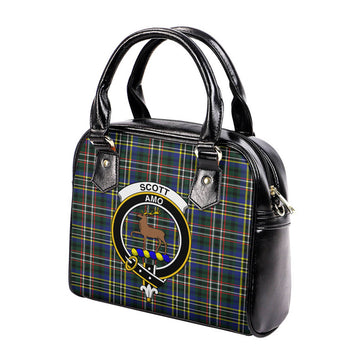 Scott Green Modern Tartan Shoulder Handbags with Family Crest