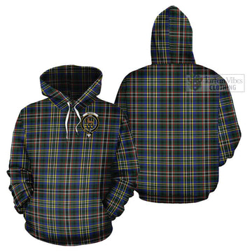 Scott Green Modern Tartan Cotton Hoodie with Family Crest