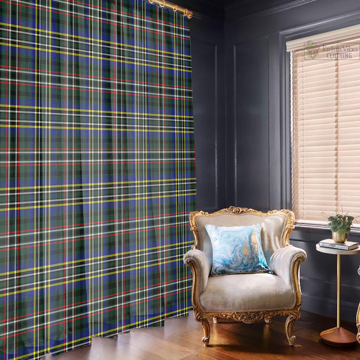 Scott Green Modern Tartan Window Curtain