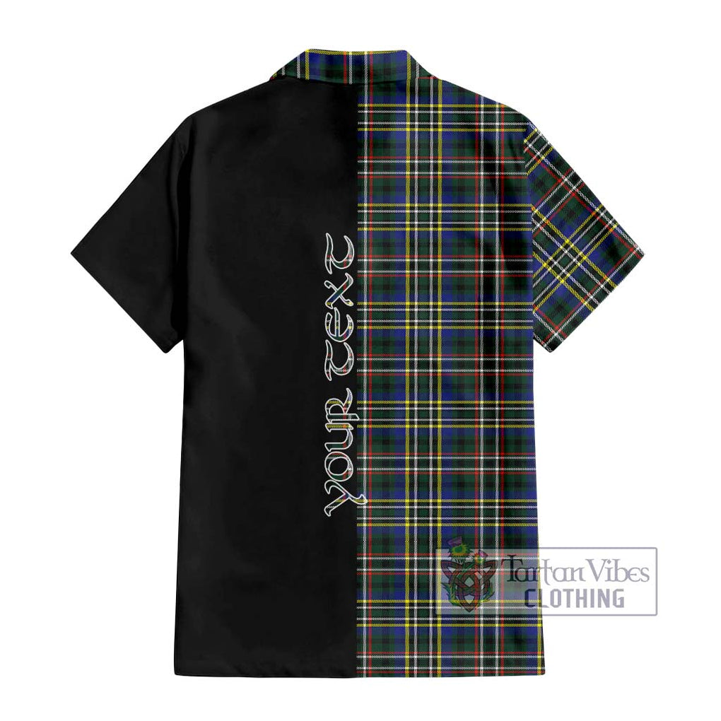 Scott Green Modern Tartan Short Sleeve Button Shirt with Family Crest and Half Of Me Style - Tartanvibesclothing Shop