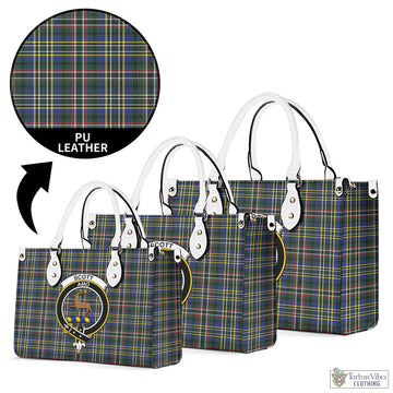 Scott Green Modern Tartan Luxury Leather Handbags with Family Crest