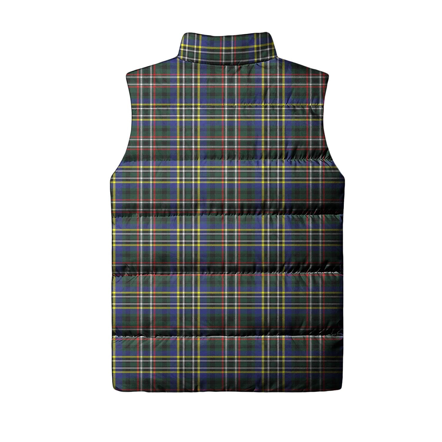 Scott Green Modern Tartan Sleeveless Puffer Jacket with Family Crest - Tartanvibesclothing