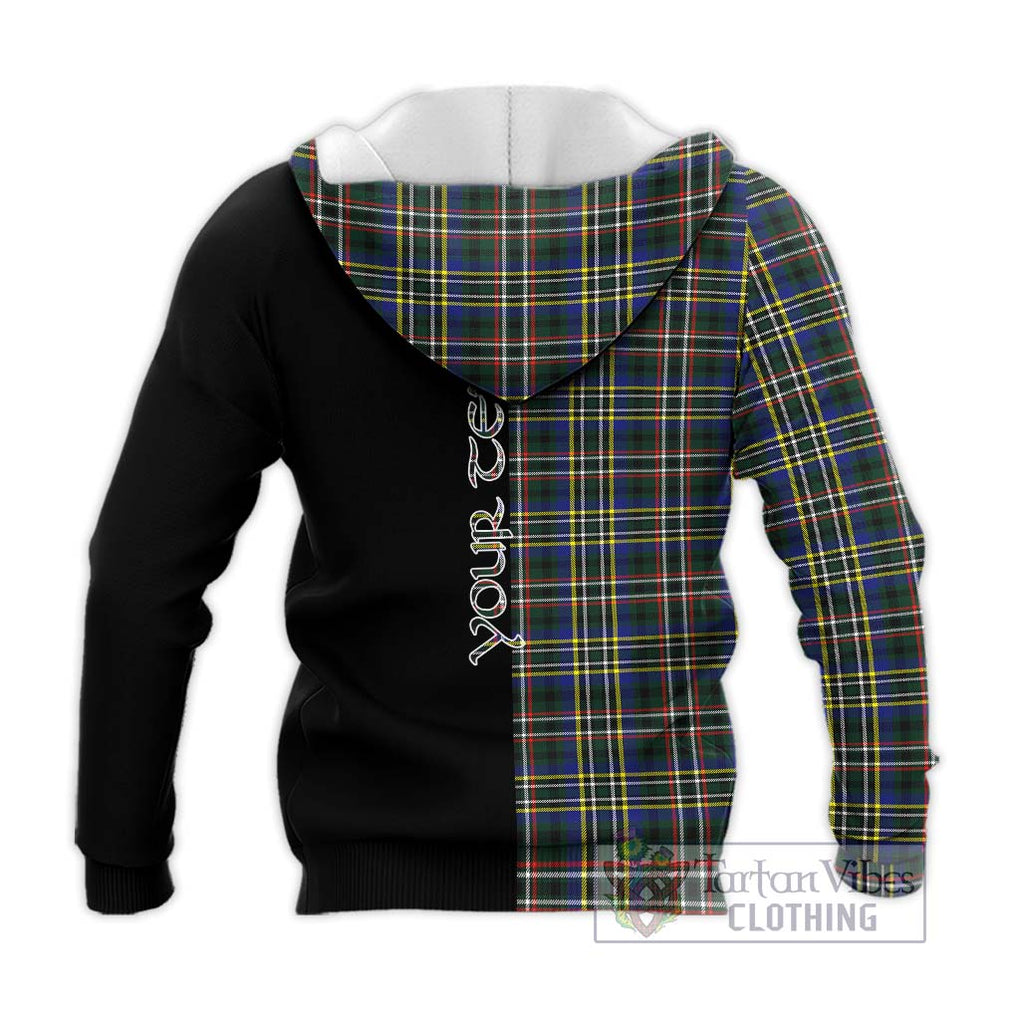 Scott Green Modern Tartan Knitted Hoodie with Family Crest and Half Of Me Style - Tartanvibesclothing Shop