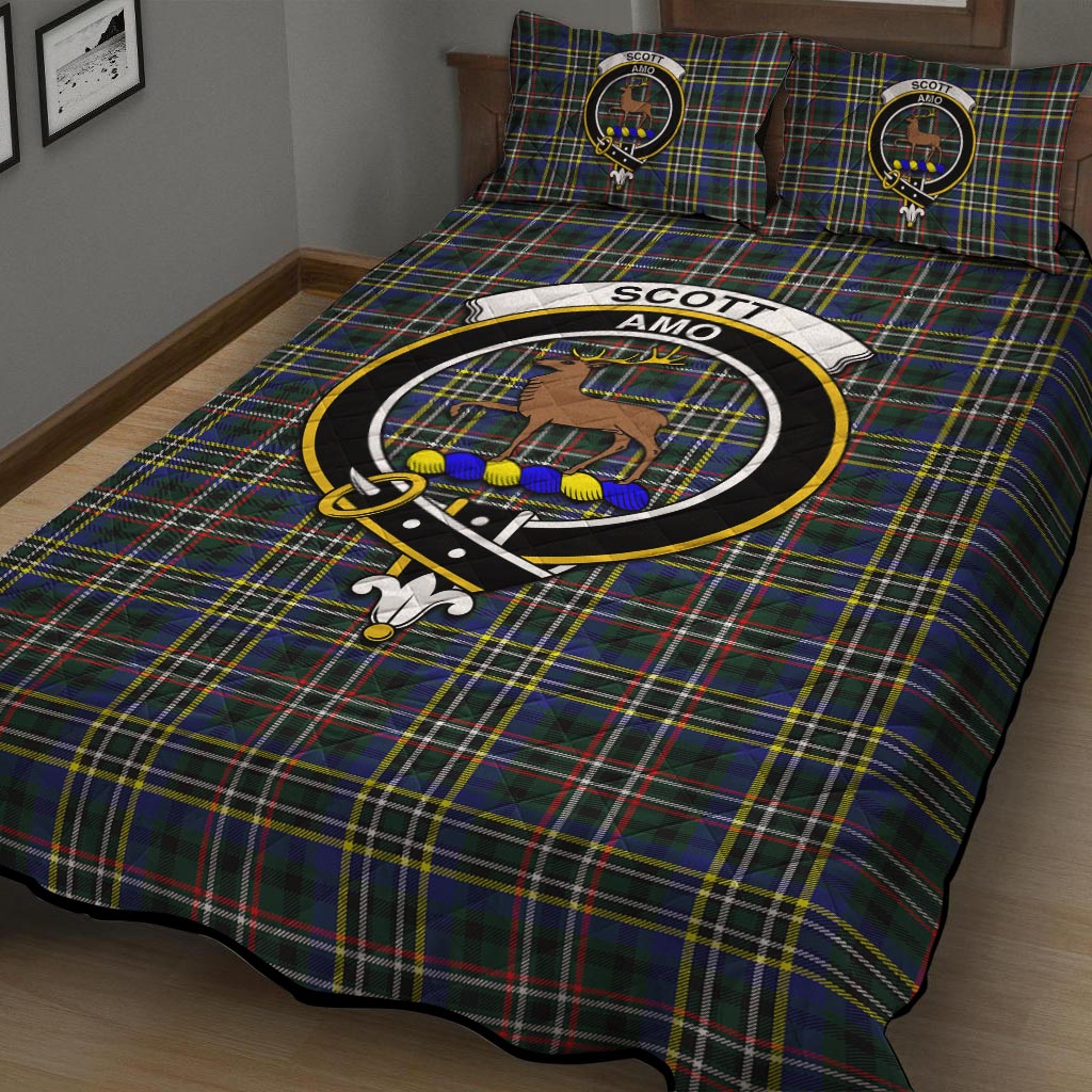 Scott Green Modern Tartan Quilt Bed Set with Family Crest - Tartan Vibes Clothing