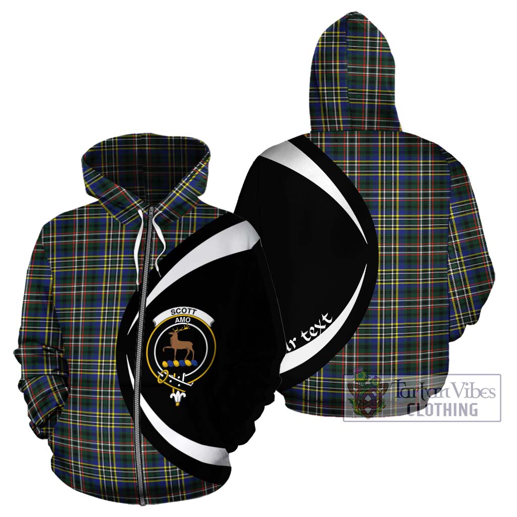 Scott Green Modern Tartan Hoodie with Family Crest Circle Style - Tartan Vibes Clothing