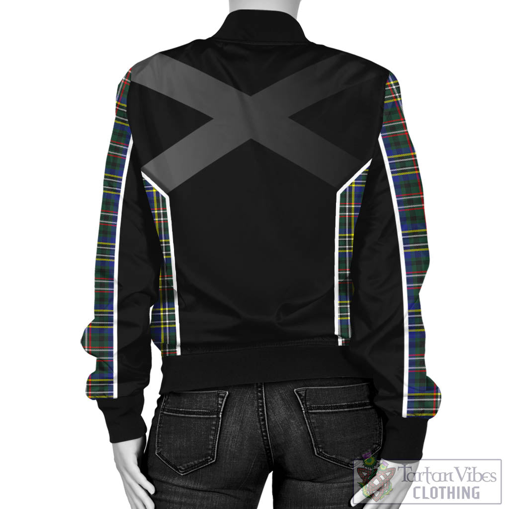 Tartan Vibes Clothing Scott Green Modern Tartan Bomber Jacket with Family Crest and Scottish Thistle Vibes Sport Style