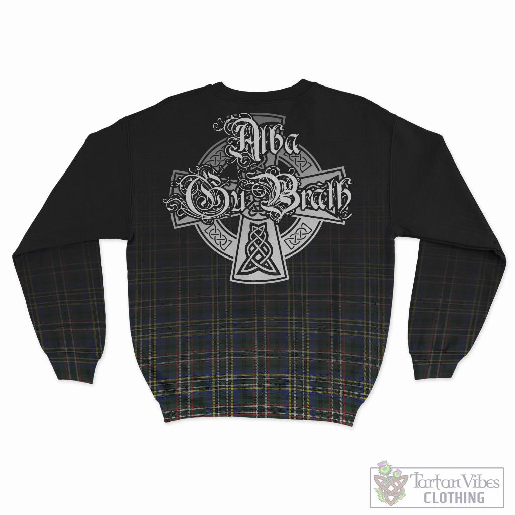 Tartan Vibes Clothing Scott Green Modern Tartan Sweatshirt Featuring Alba Gu Brath Family Crest Celtic Inspired