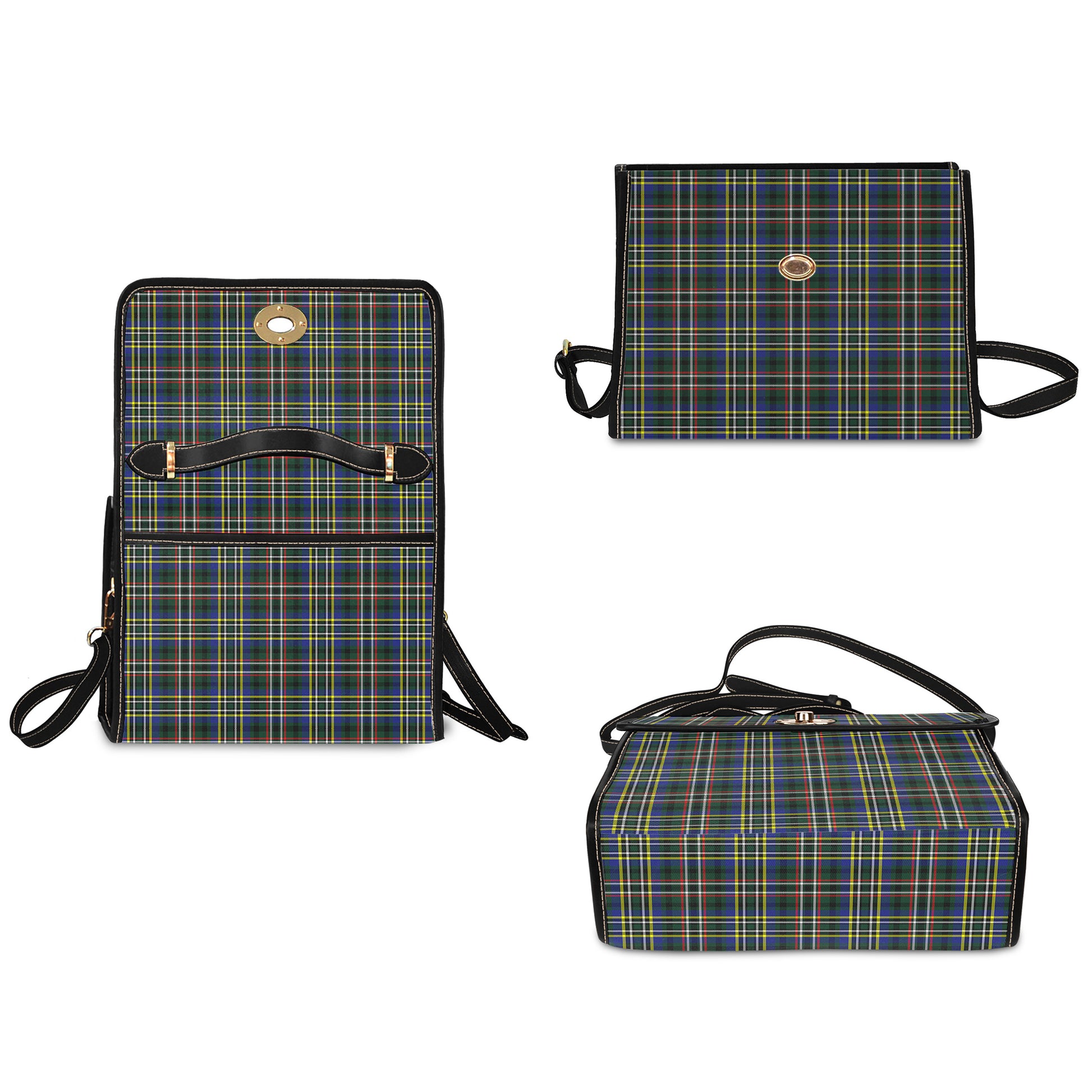 scott-green-modern-tartan-leather-strap-waterproof-canvas-bag