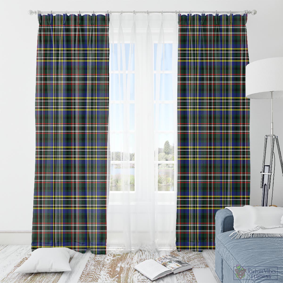 Scott Green Modern Tartan Window Curtain