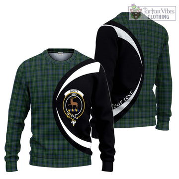 Scott Hunting Tartan Ugly Sweater with Family Crest Circle Style