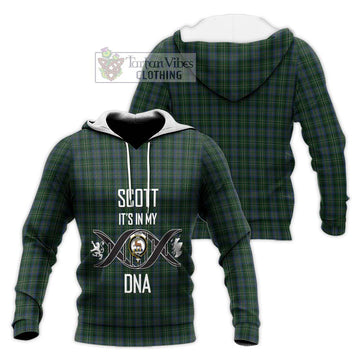 Scott Hunting Tartan Knitted Hoodie with Family Crest DNA In Me Style