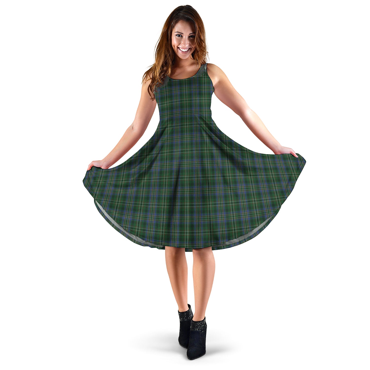 scott-hunting-tartan-sleeveless-midi-womens-dress