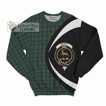 Scott Hunting Tartan Sweatshirt with Family Crest Circle Style