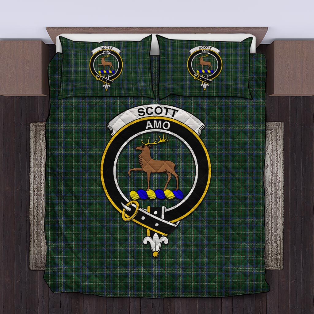 Scott Hunting Tartan Quilt Bed Set with Family Crest Twin - Tartan Vibes Clothing