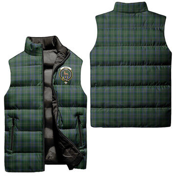 Scott Hunting Tartan Sleeveless Puffer Jacket with Family Crest