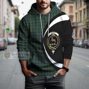 Scott Hunting Tartan Hoodie with Family Crest Circle Style