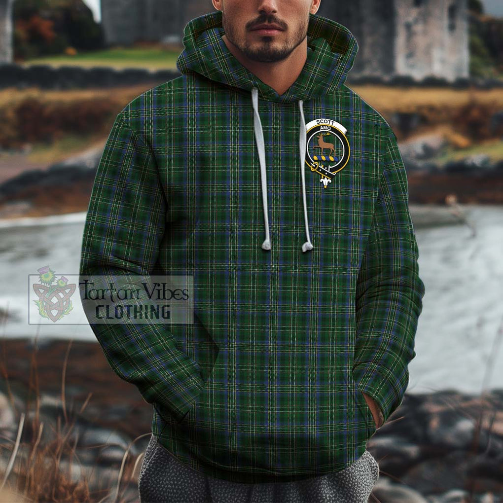 Scott Hunting Tartan Cotton Hoodie with Family Crest Pullover Hoodie XS - Tartan Vibes Clothing