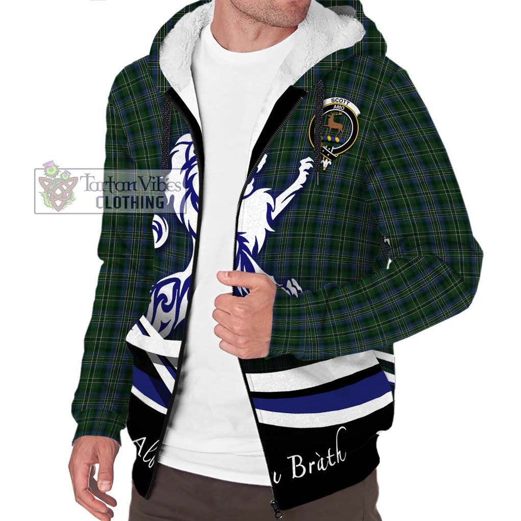 Scott Hunting Tartan Sherpa Hoodie with Alba Gu Brath Regal Lion Emblem Unisex S - Tartanvibesclothing Shop