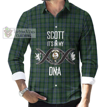 Scott Hunting Tartan Long Sleeve Button Shirt with Family Crest DNA In Me Style