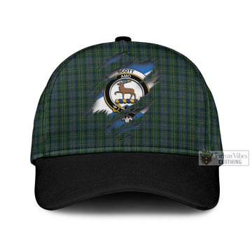 Scott Hunting Tartan Classic Cap with Family Crest In Me Style