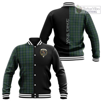 Scott Hunting Tartan Baseball Jacket with Family Crest and Half Of Me Style