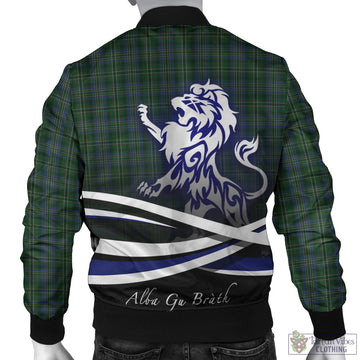 Scott Hunting Tartan Bomber Jacket with Alba Gu Brath Regal Lion Emblem