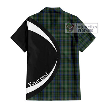 Scott Hunting Tartan Short Sleeve Button Up with Family Crest Circle Style