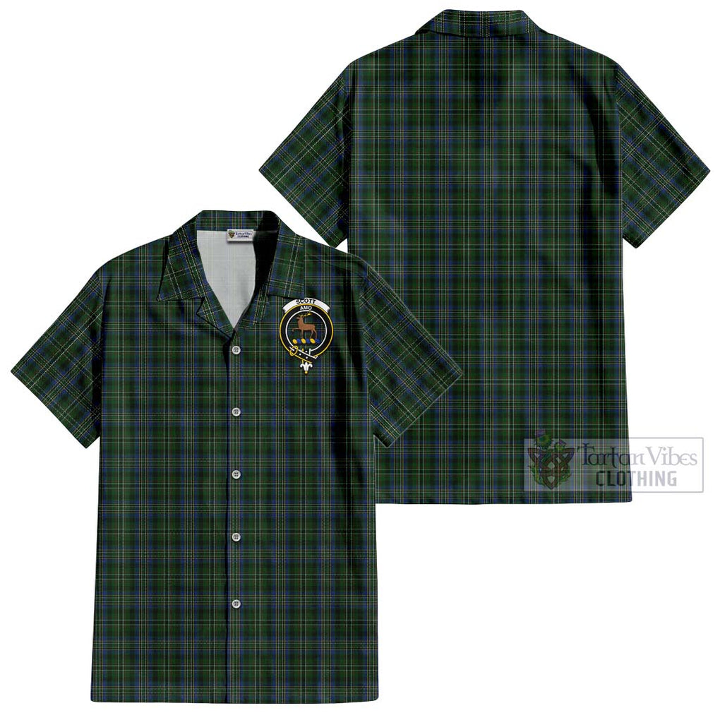 Scott Hunting Tartan Cotton Hawaiian Shirt with Family Crest Kid - Tartan Vibes Clothing